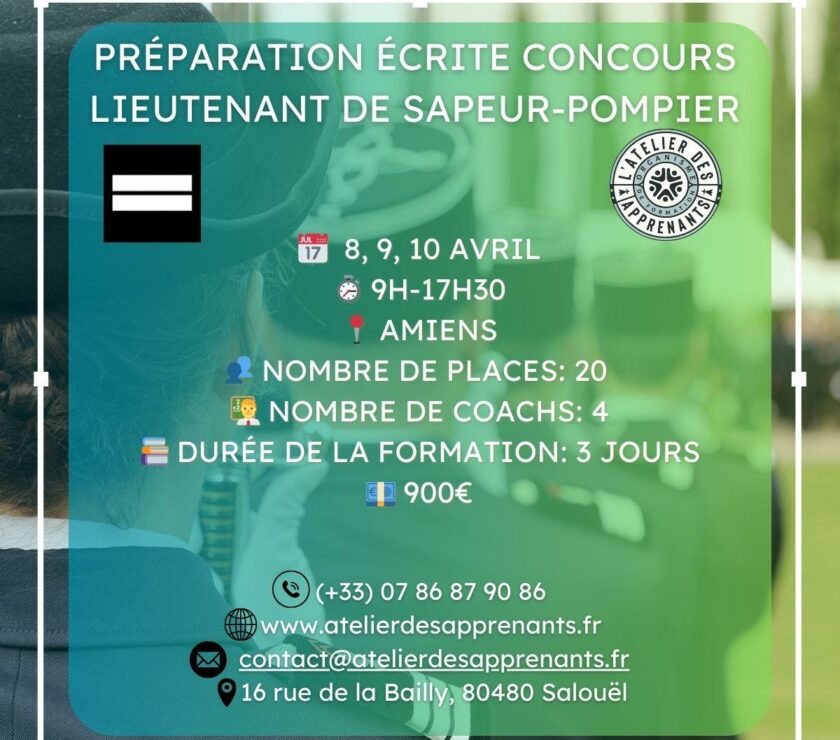 préparation écrite concours lieutenant de sapeur pompier