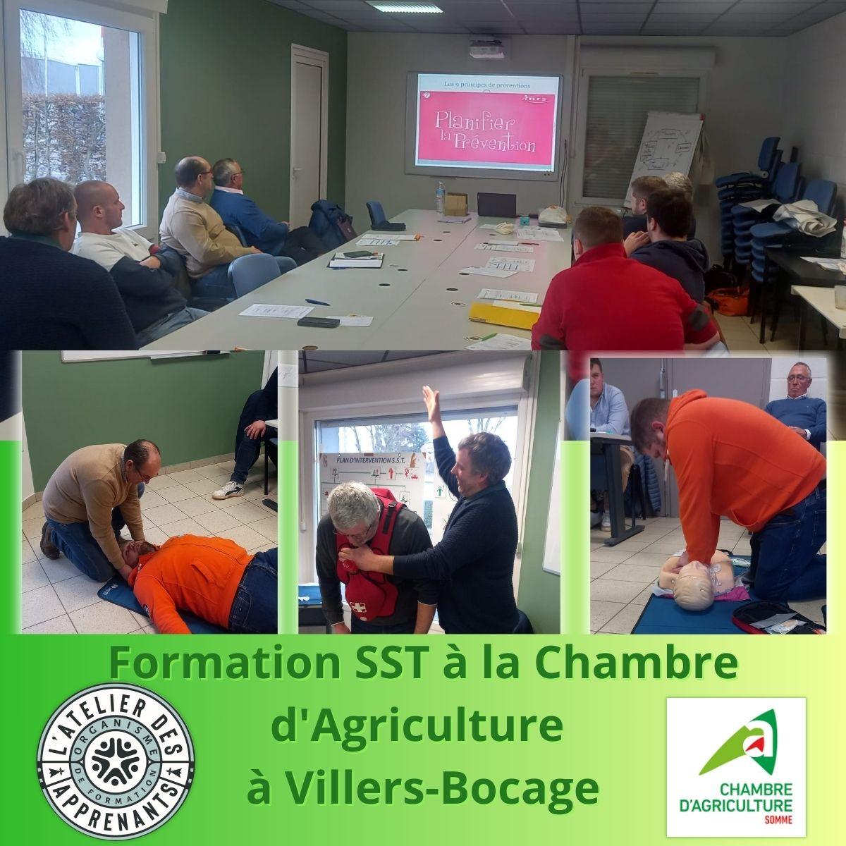 La formation initiale SST pour la Chambre d'agriculture de la Somme à Villers-Bocage