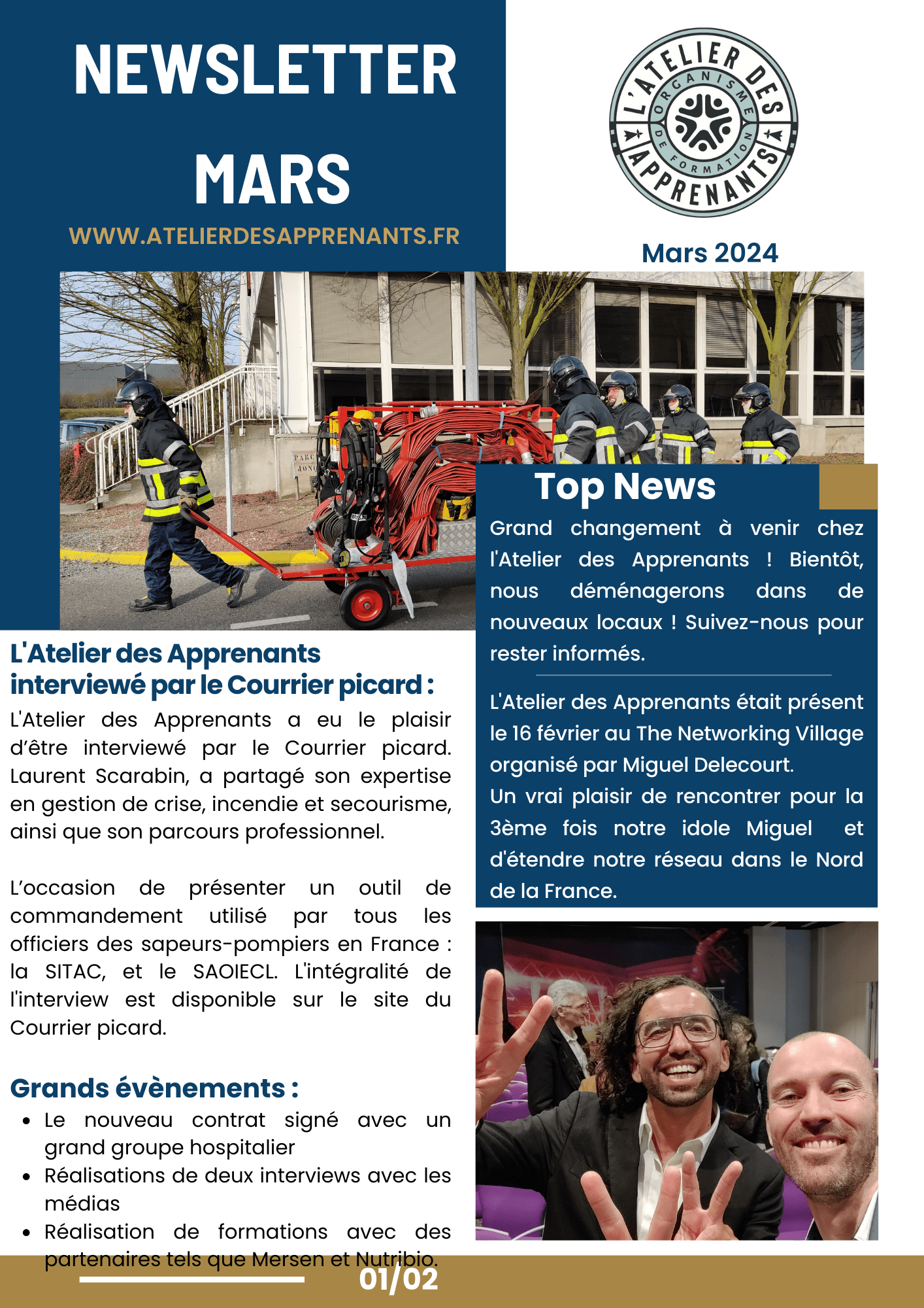 La newsletter du mois de mars de L'Atelier des Apprenants