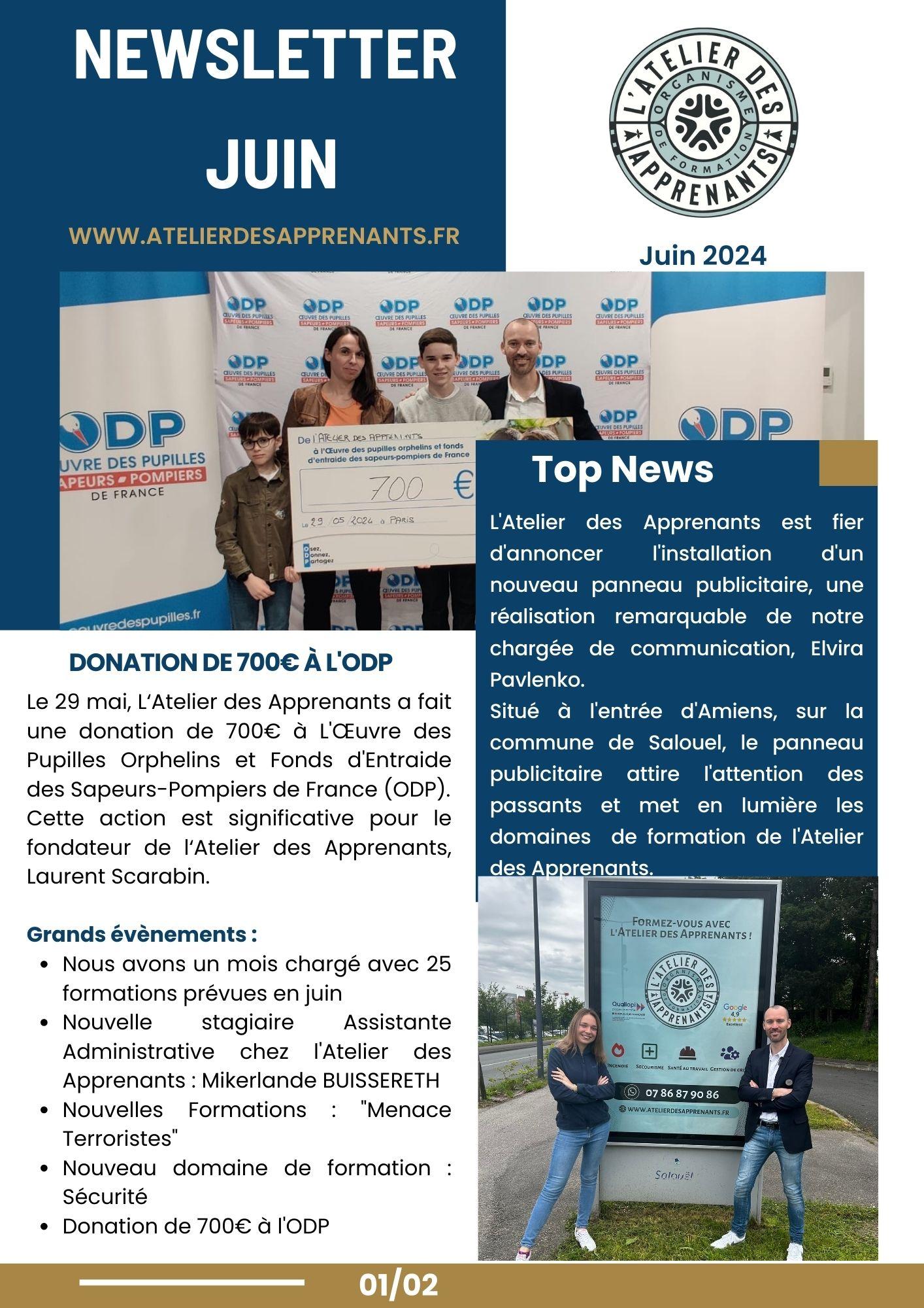 Newsletter Juin 2024 l'Atelier des Apprenants